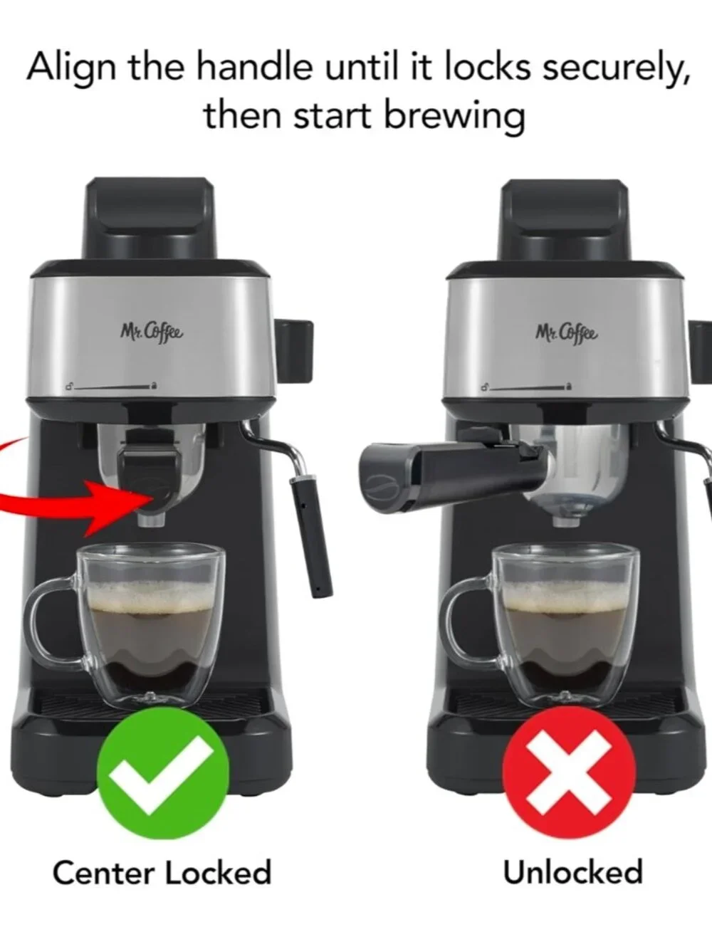 Mr. Coffee 4-Shot Steam Espresso Cappuccino and Latte Maker with Stainless Steel